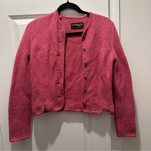 Vintage Wool Geiger Tyrol of Austria Jacket Cardigan Pink Size 38